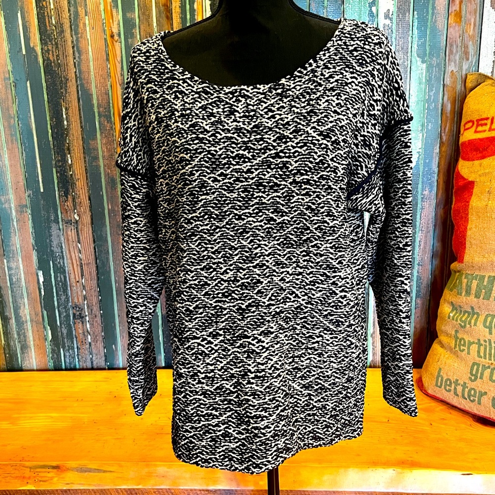J Crew; blue/white sweater; NWT; Medium
